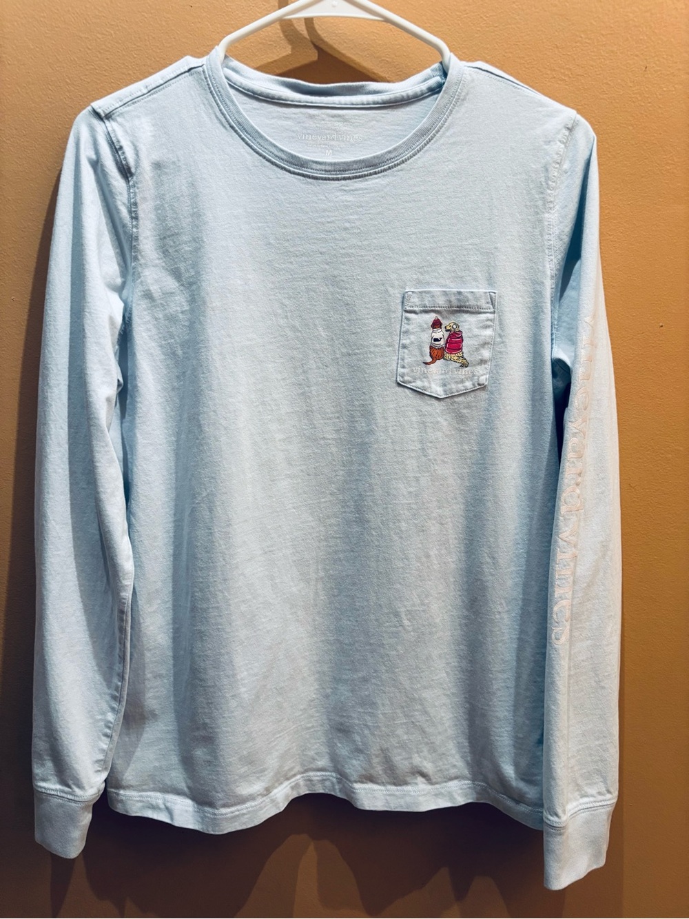 Vineyard Vines sunset ski puppies long sleeve pocket cotton t-shirt size medium - Picture 4 of 9